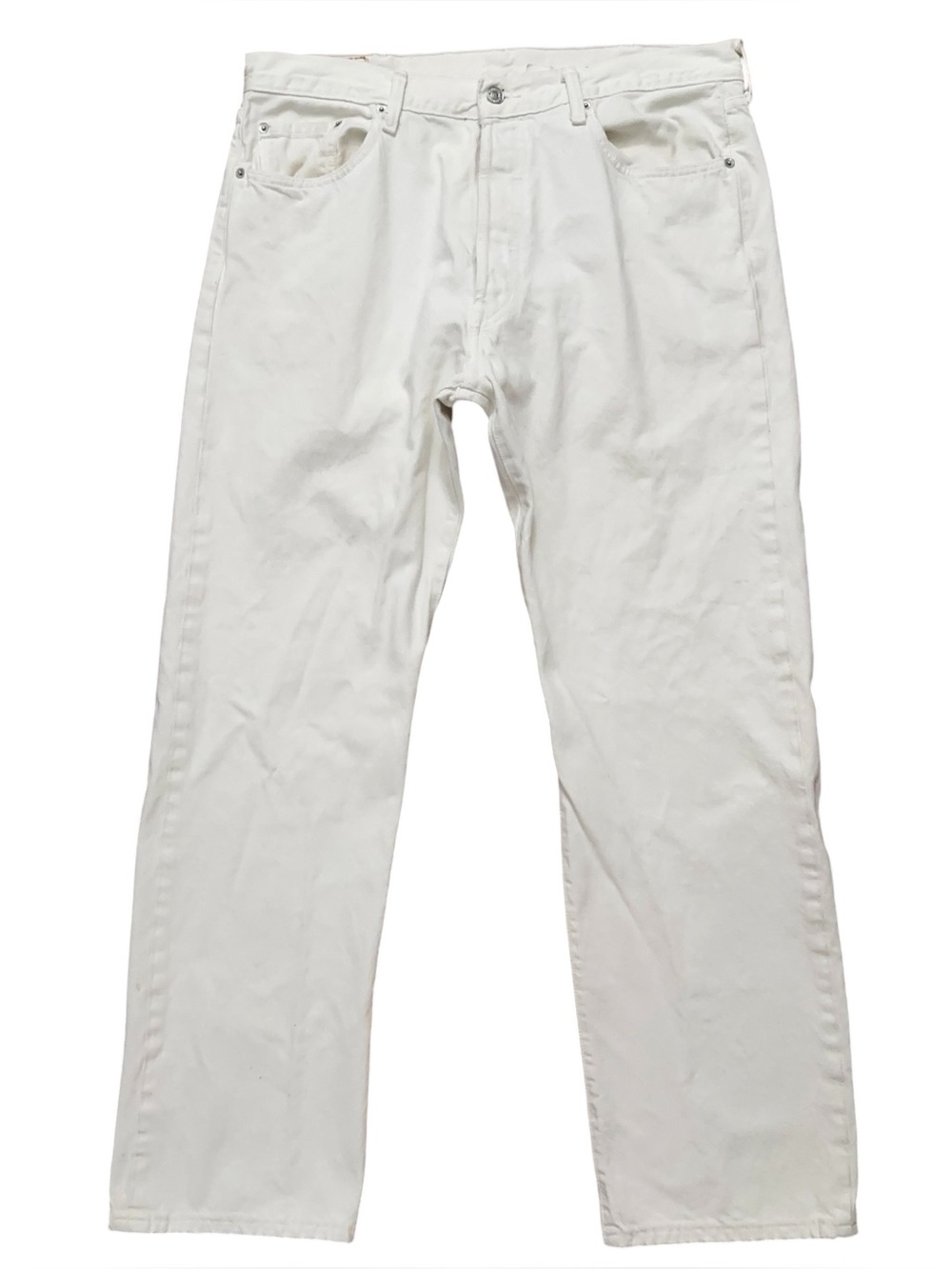 Levi's Denim Jeans Mens Size 38x32 501 Button Fly White Vintage Y2K